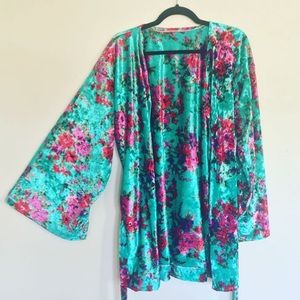Turquoise Velvet Robe